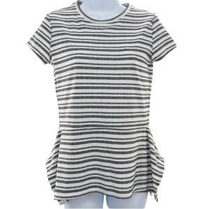 IVANKA TRUMP Striped Peplum Shirt Top